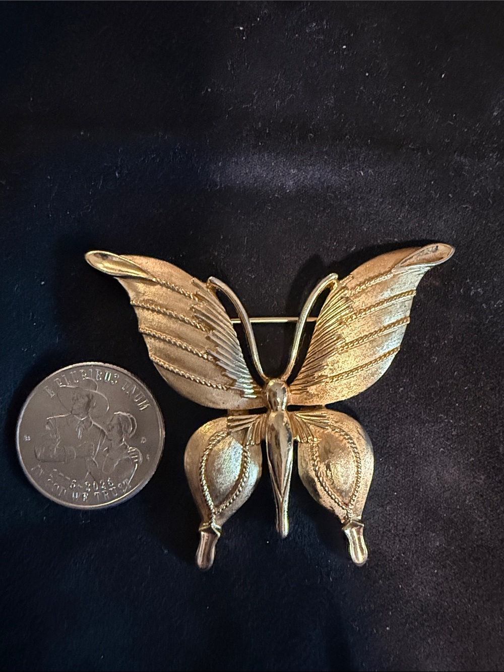 Elegant Crown Trifari Butterfly Figural Pin Brooch